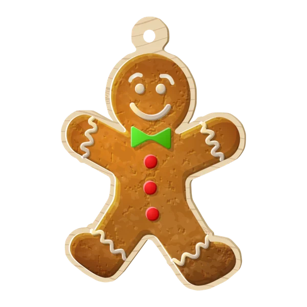 Boule de Noël découpée à la forme d'un bonhomme en pain d'épices