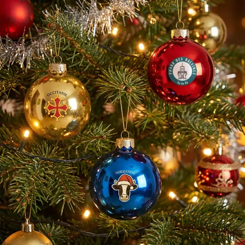 Boule de Noël brillante 6 cm personnalisée