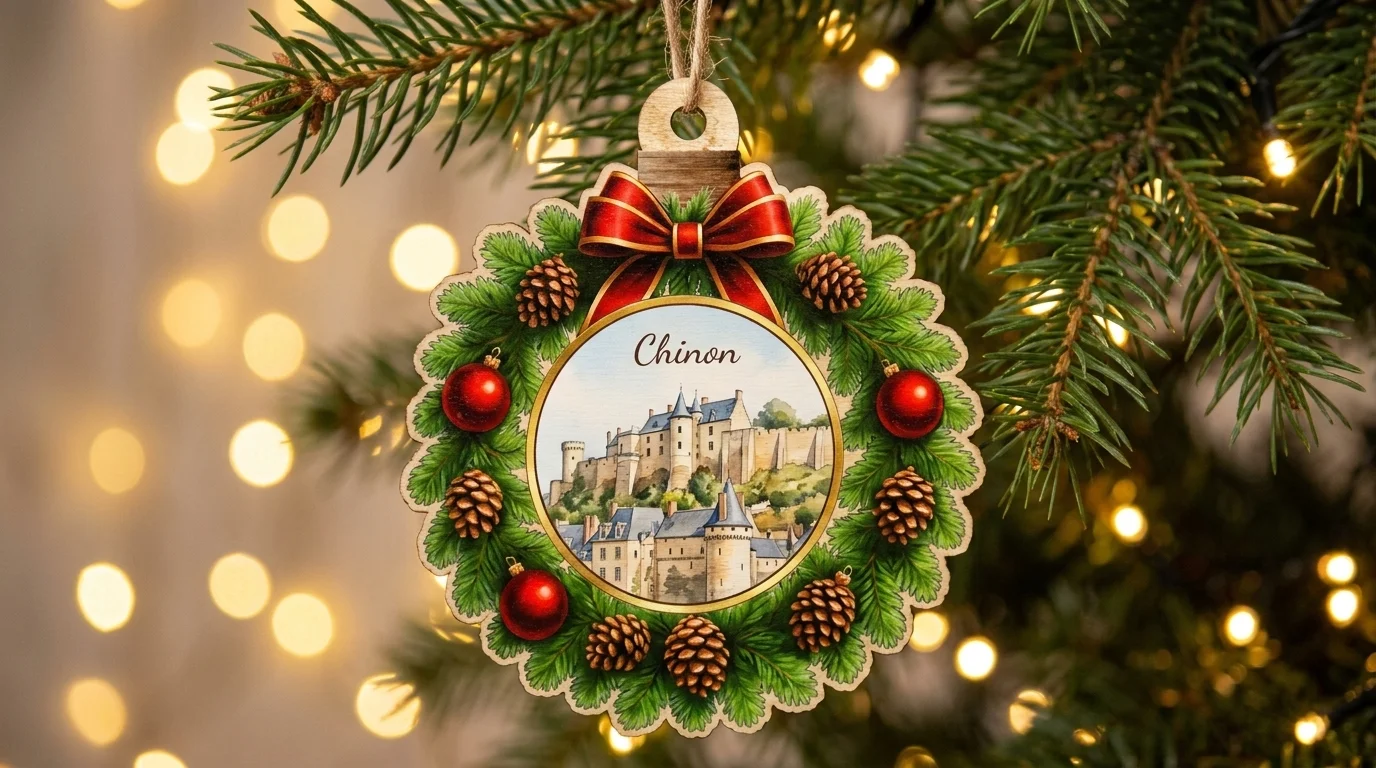 Boule Noël houx personnalisée