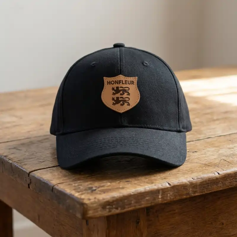 Casquette insert cuir