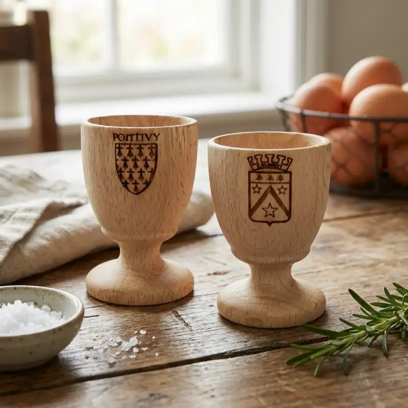 Coquetier bois personnalisé