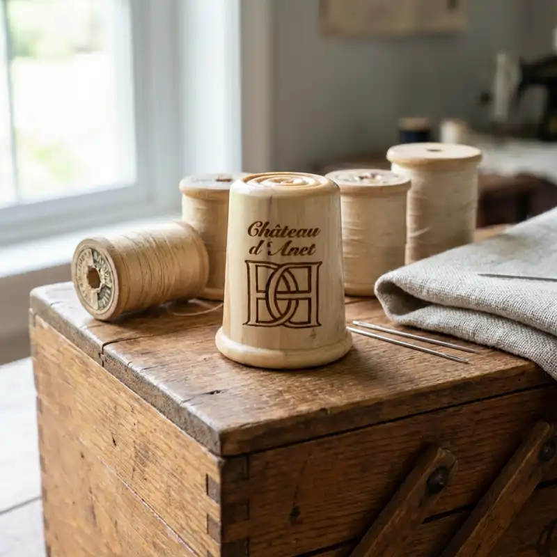 Dés à coudre en bois de buis gravés au laser - vue 3