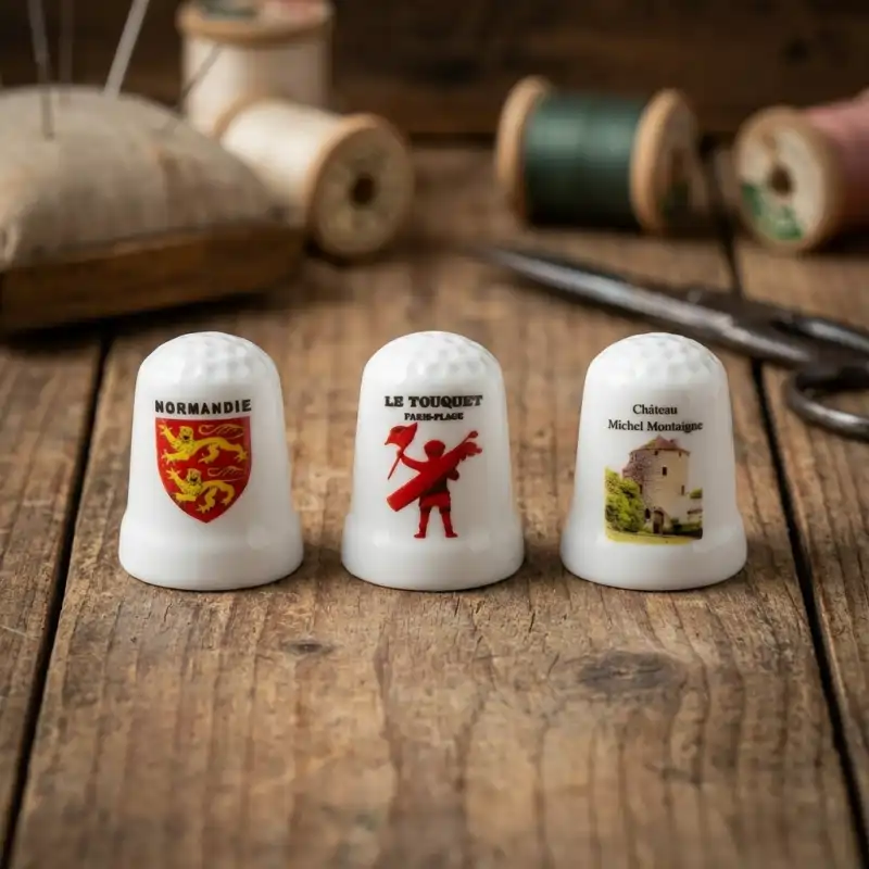 Dés à coudre en porcelaine personnalisés par impression UV