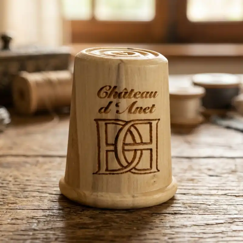Dés à coudre en bois personnalisés, souvenir écologique