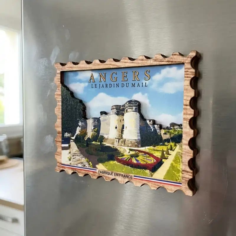 Magnet bois 3D timbre personnalisé
