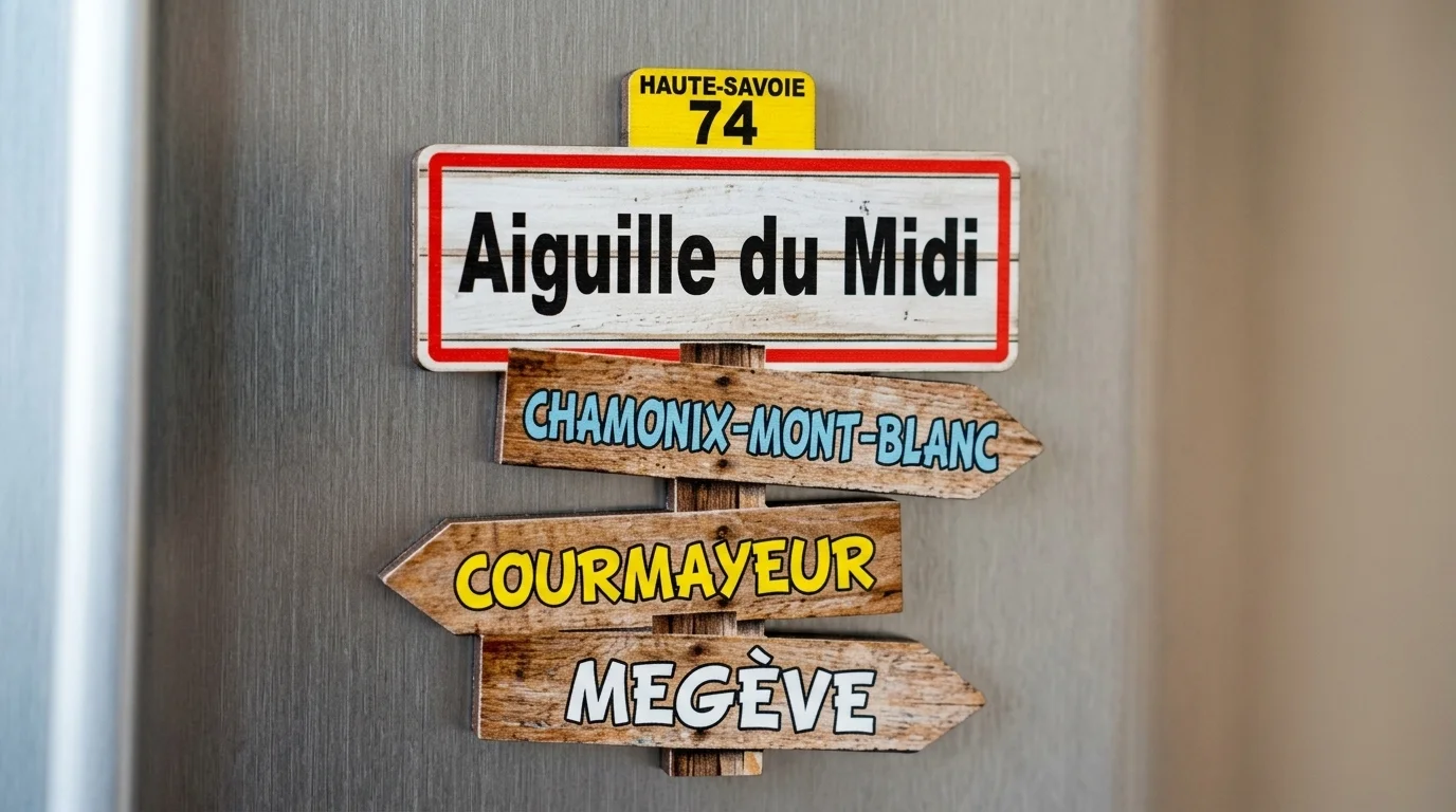 Magnet bois standard panneau flèches personnalisé