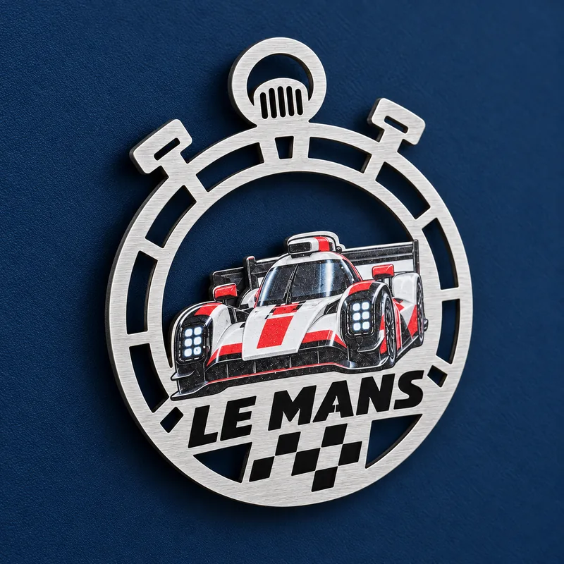 Magnet métal découpe le mans shooting personnalisé