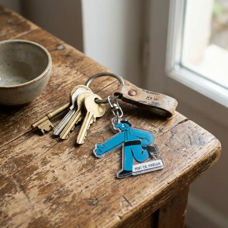 Porte-clés en acrylique transparent