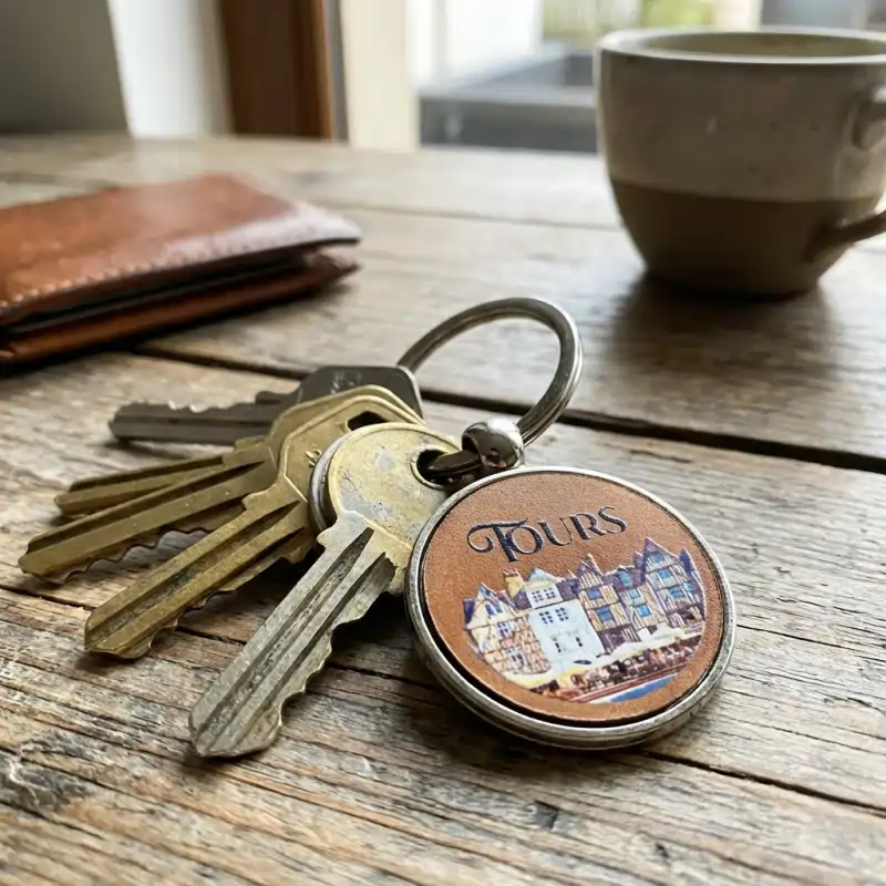 Porte-clés en métal avec insert personnalisable - vue 2