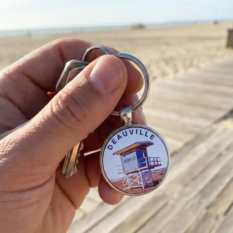 Porte-clés en métal avec insert personnalisable - vue 3