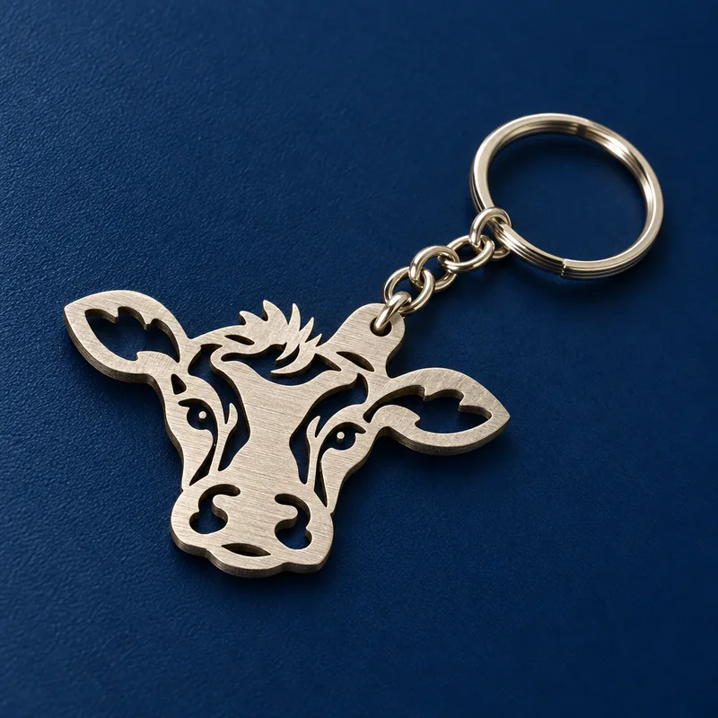 Porte-clé métal découpe vache shooting 20261022b personnalisé