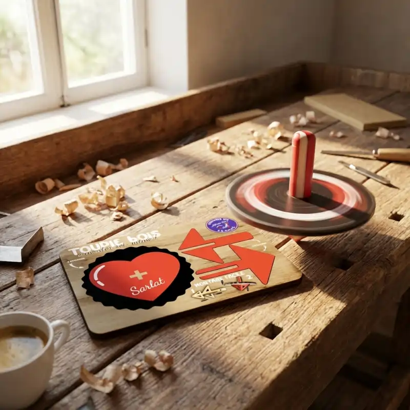 Toupie en bois a monter