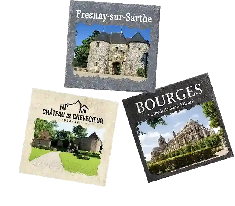 Magnets en céramique effet pierre, ardoise et granite