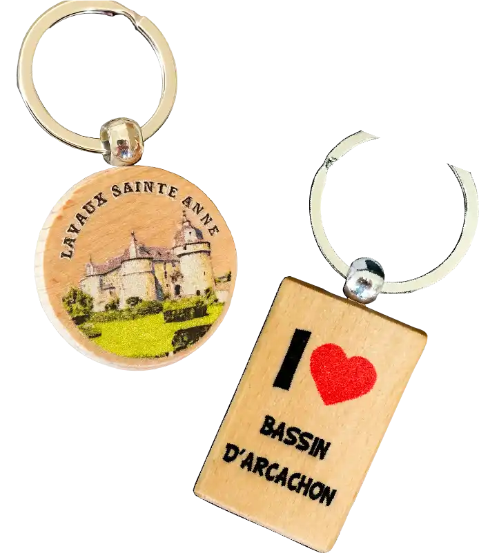 Porte-clés en bois de hêtre personnalisables