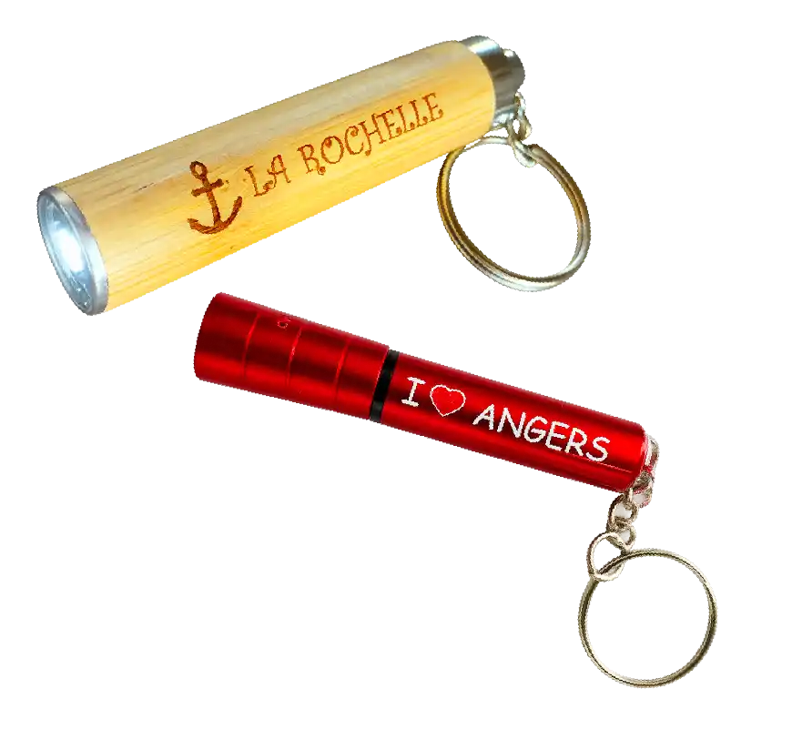 Porte-clés multifonctions : avec lampe LED, boussole, couteau