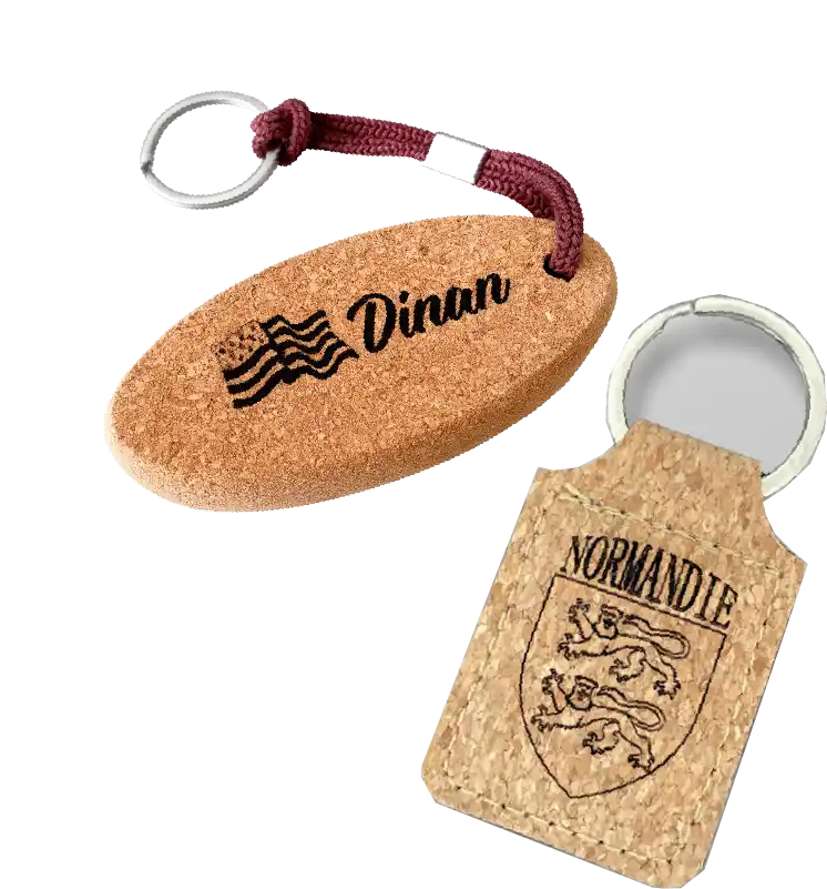Porte-clés flottant en liège naturel