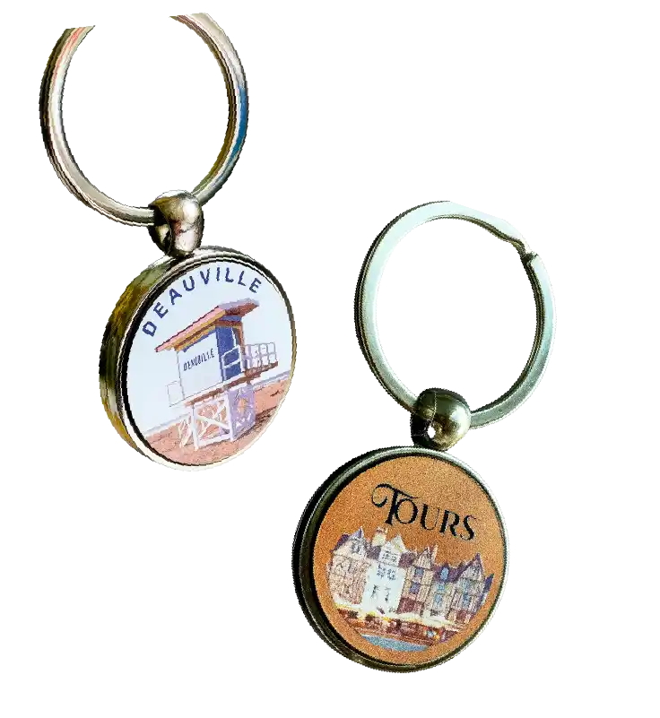 Porte-clés en métal avec insert personnalisable