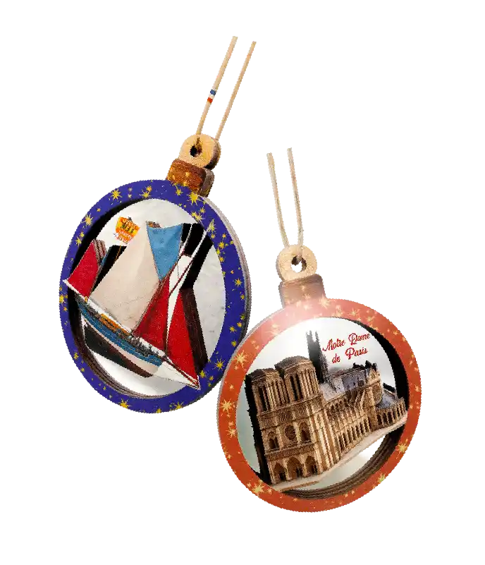 Suspension en bois avec effet de relief 3D et fond miroir