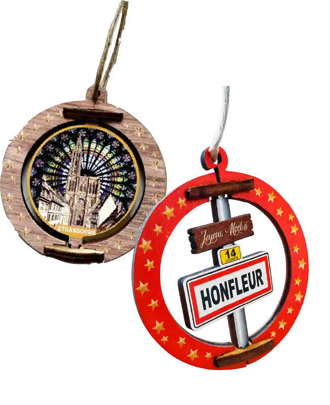 Suspension en bois avec élément central pivotant à 360°